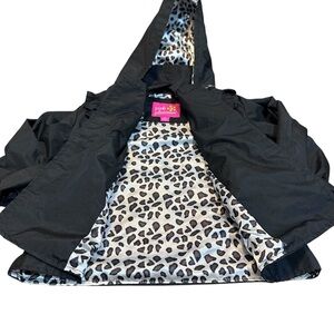 Pink Platinum Girls Double Leopard rain Jacket sz 2T